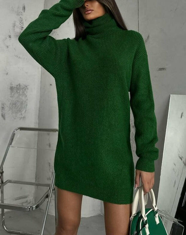 Oversize Crewneck Knit Sweater Green