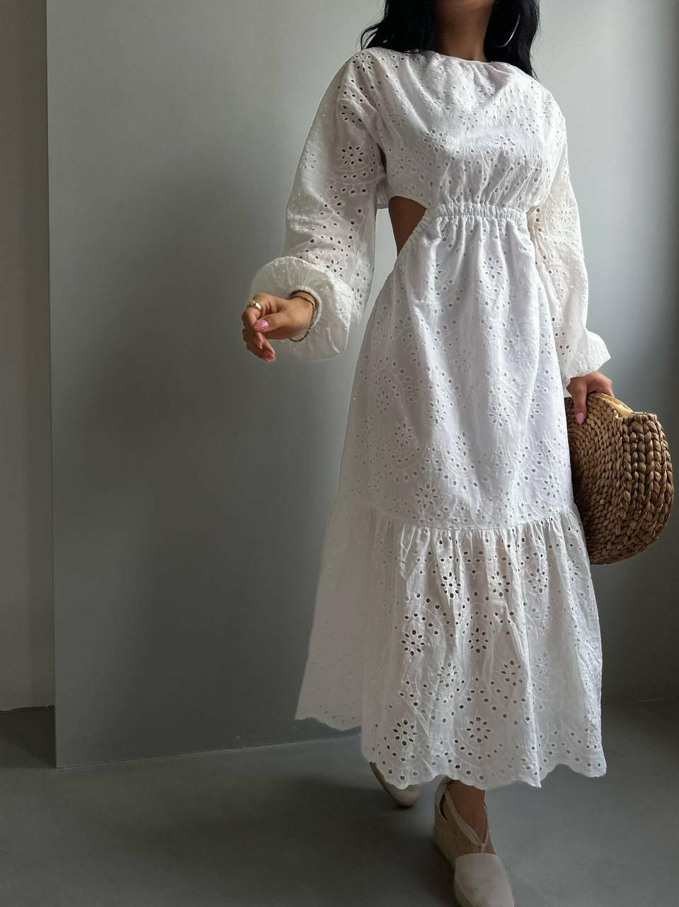 Balloon Broderie Daily Dress BF23S25009 White